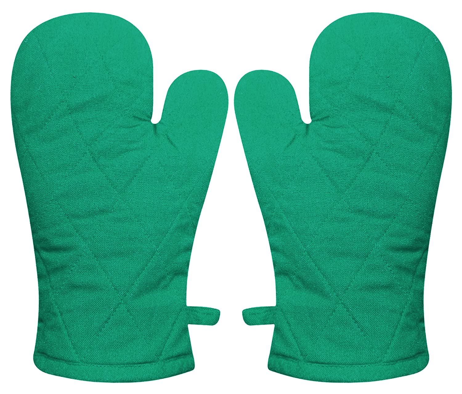 Kuber Industries Heat Resistant Cotton Kitchen Oven Mitt Microwave Gloves, Set of 2 (Green)-HS40KUBMART23971