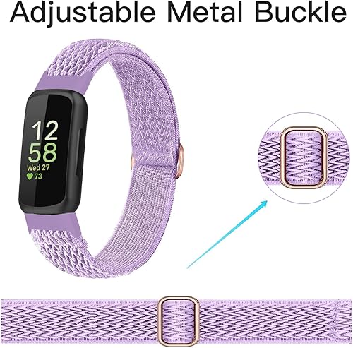 Miniatura 3 de Paquete de 5 bandas elásticas de nailon compatibles con Fitbit Inspire 3Inspire 2Inspire HRInspireAce 3Ace 2, correa deportiva de nailon elástica de