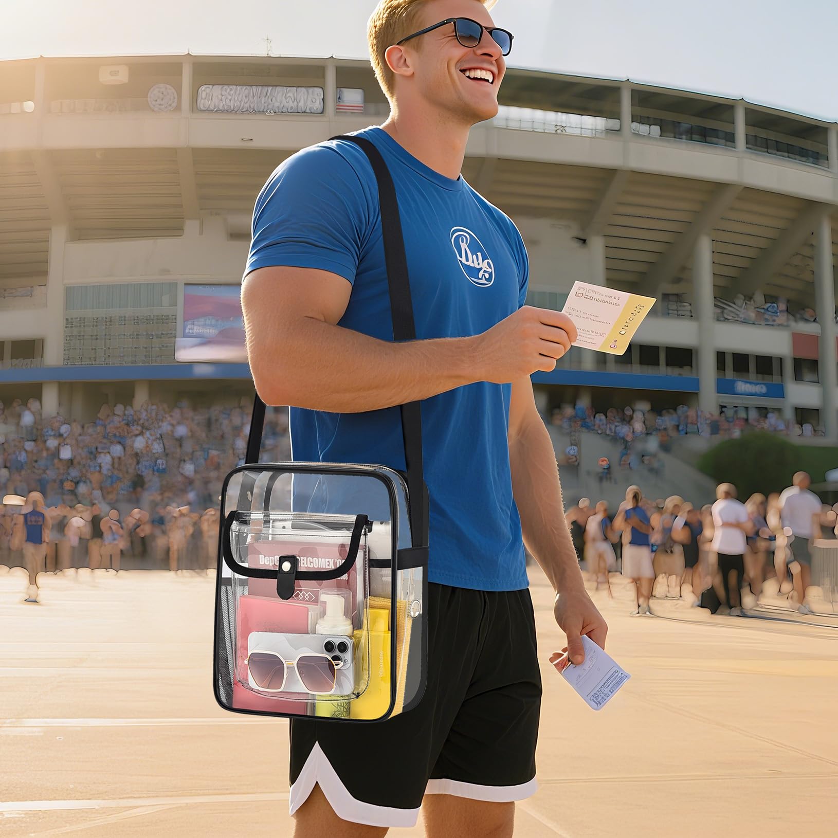 SPODEARS Clear Bag Stadium Approved Crossbody Purse, Small Clear Tote Bag for Concert Festival Work Sports Events