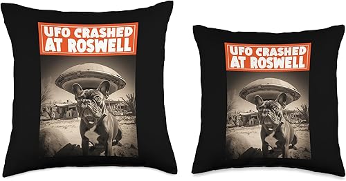 Miniatura 3 de Ufo Alien Abduction Dog Selfie French Bull Design UFO Crashed at Roswell Funny Alien Selfie Bulldog Francés, 16 x 16 pulgadas, multicolor
