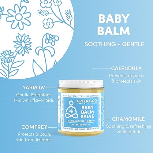 Miniatura 2 de Green Goo Baby Balm loción orgánica suave hidratante y calmante para bebé ayuda a aliviar las irritaciones de la piel tarro de 4 onzas