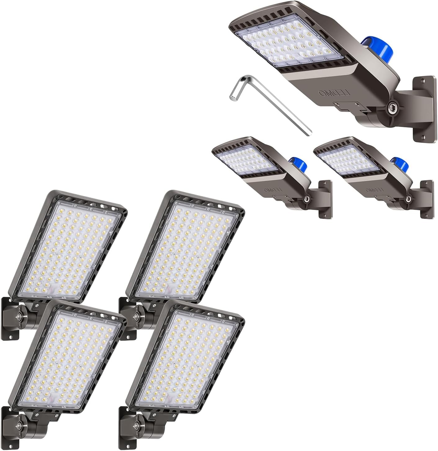 ledmo 4 Pack 240W Outdoor LED Parking Lot Light with Photocell 3 Pack LED Commercial Street Light