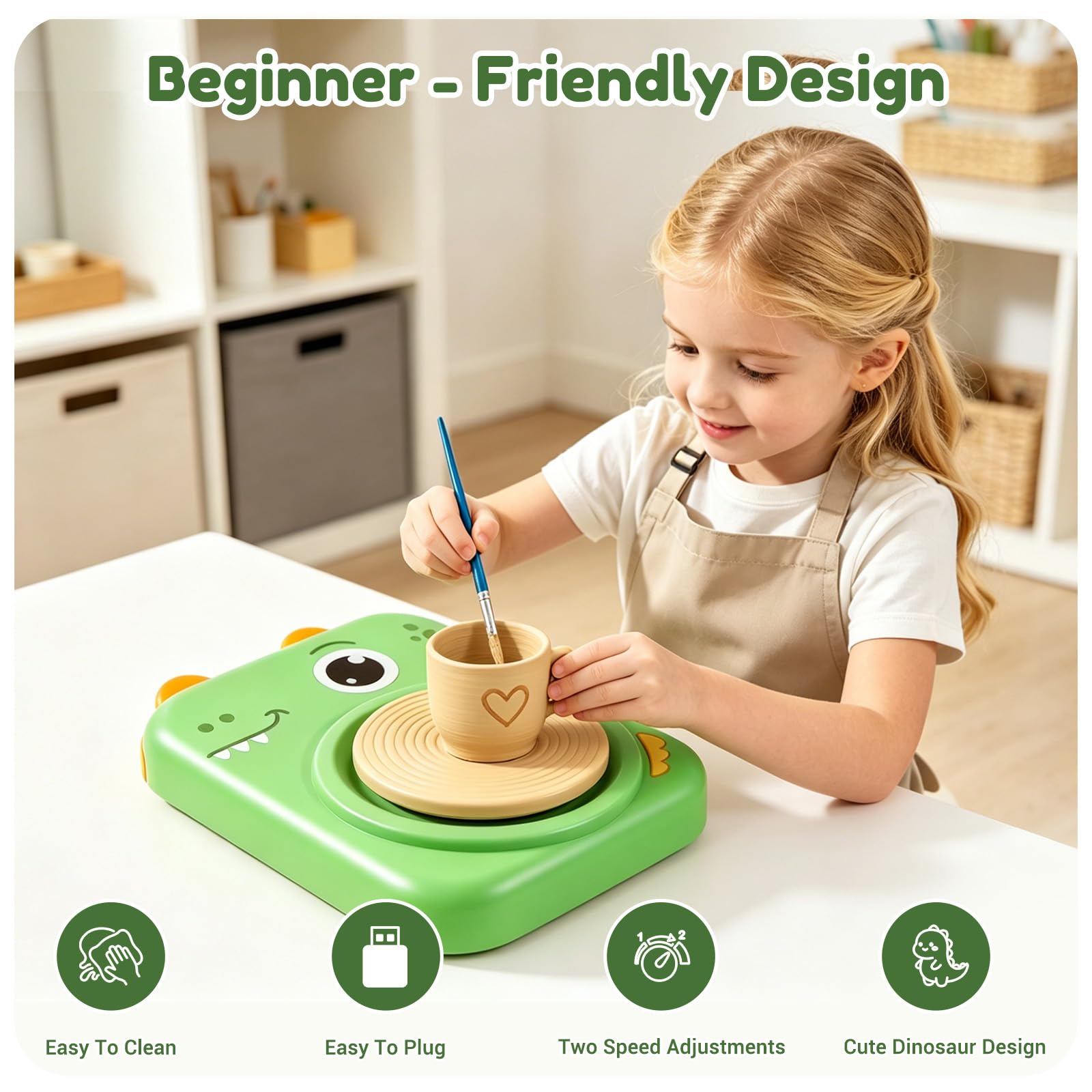 Töpferscheibe für Kinder-komplettes Töpfer-Malset,Kunst und Handwerk Malutensilien Spielzeug für Jungen Mädchen,Weihnachts Geschenk für Kinder im Alter von 6-14 Jahren
