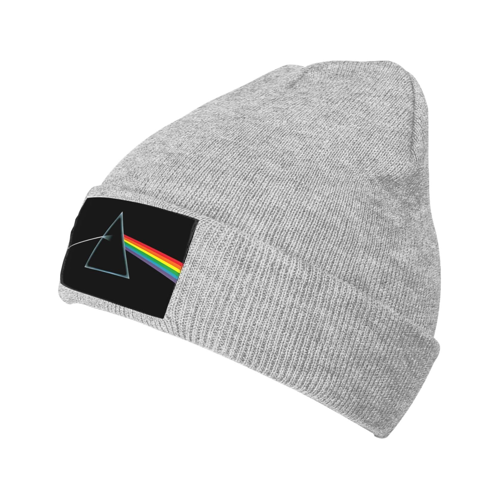 Ezkyztlw Unisex Gray Pink Rainbow Floyd Beanie Warm Skull Knit Hat Trendy Headwear Nightcap For Women Men Elasticity Knitted Cap