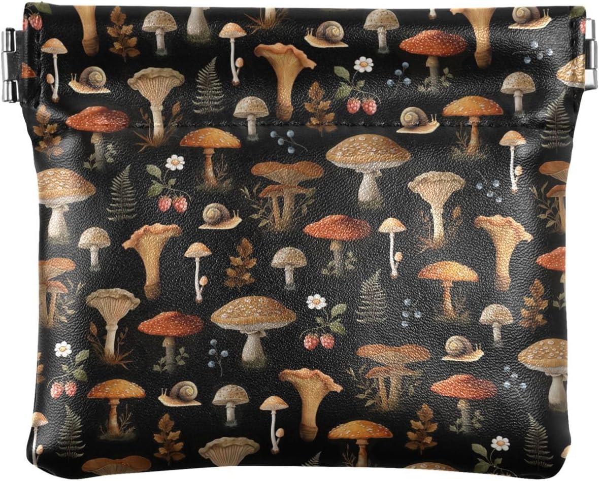 Mushroom Snail Berry Women's Waterproof PU Leather Coin Purse