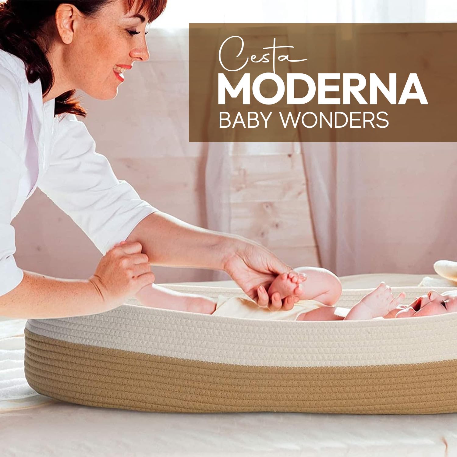 Baby Wonders® Cesta Cambiador Bebé – Cambiador para Bebé con Colchón Acolchado e Impermeable, Canasta con Cesta Organizadora para Pañales y Bolsa de Transporte