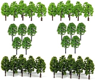 MANGOUSONG Miniature Trees,30Pcs Model Trees Train Railroad Set Miniature Landscape Park Scenery Decoration Building Landscape