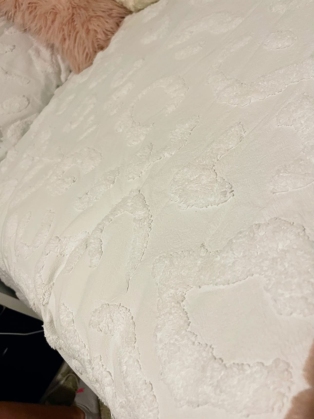 14/mo Finance Peri Home 100 Cotton 3Piece Comforter and Sham Set (White Chenille Leopard