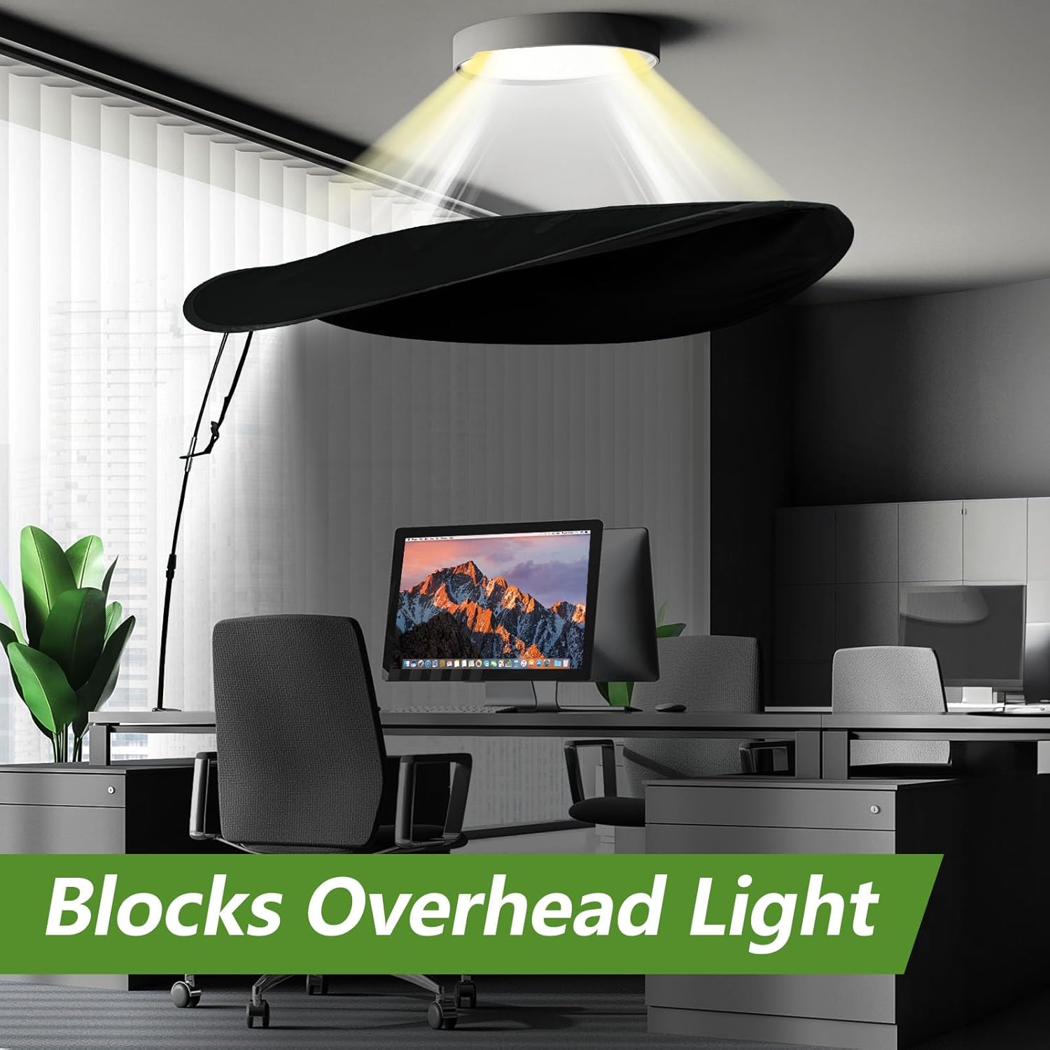 55 Inch Office Cubicle and Desk Shade – Blocks Light and Air Conditioning Airflow, Creates a Private and Comfortable Workspace