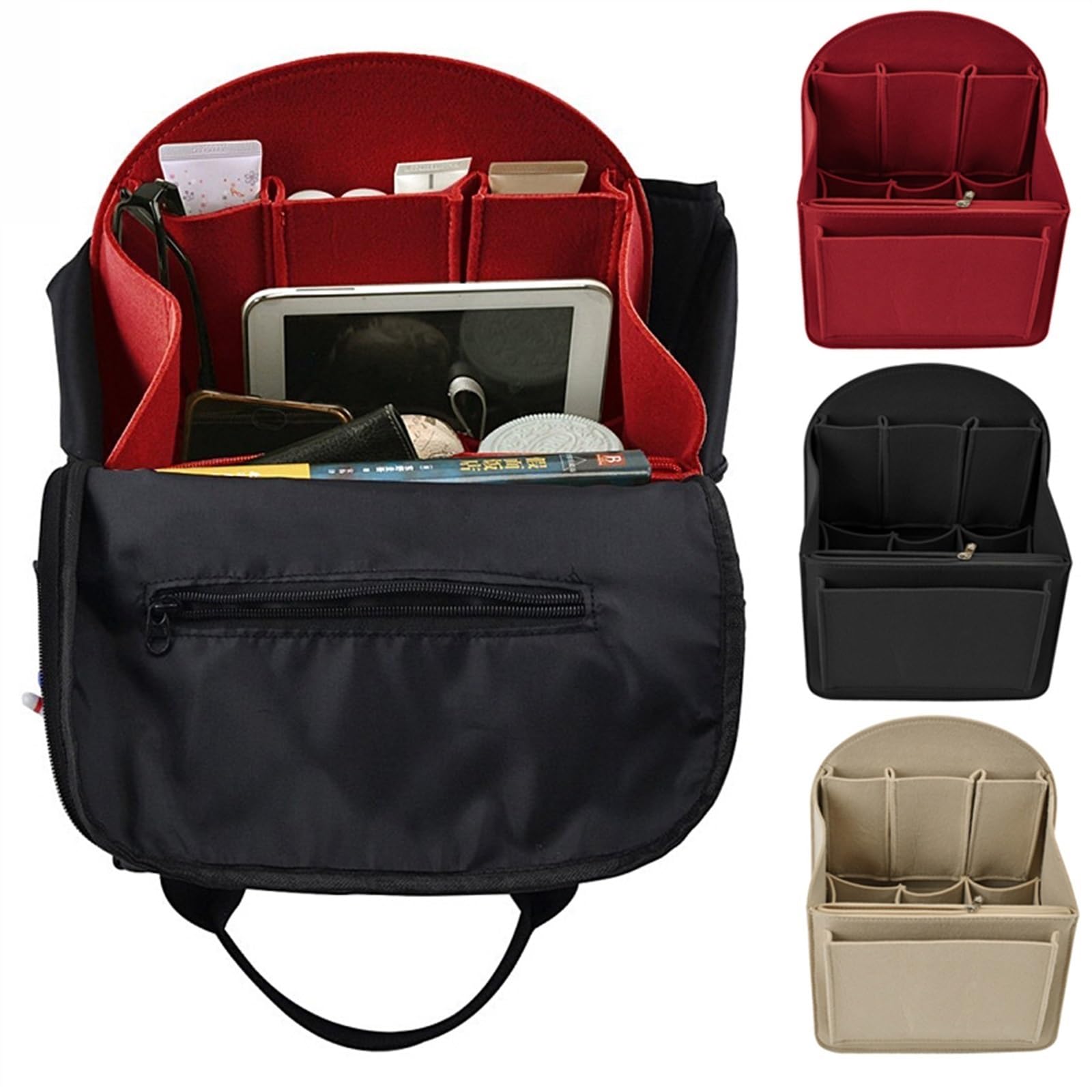 Make-up Organisator Vilt Insert Tas Voor Handtas Reizen Binnen Portemonnee Draagbare Cosmetische Tas Fit Verschillende Kerstcadeau Make-up Organisator Vilt Insert Tas Voor Handtas Reizen Binnen Portemonnee Draagbare Cosmetische Tas Fit Verschillende Kerstcadeau