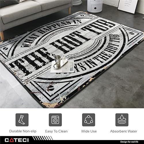 Miniatura 6 de COTECI Divertida alfombrilla para bañera de hidromasaje, lo que sucede en la bañera de hidromasaje, tapete reutilizable y duradero, lavable,