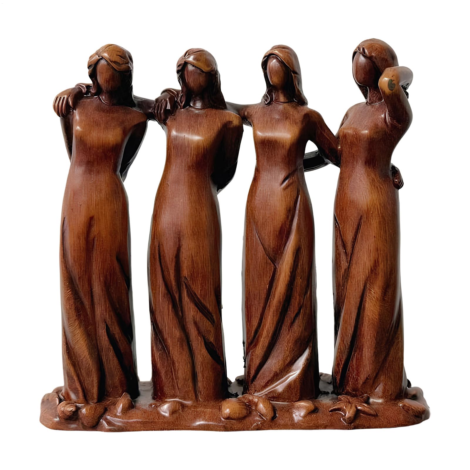 Statue de sœurs en résine pour sublimer la vitrine d'un appartement moderne