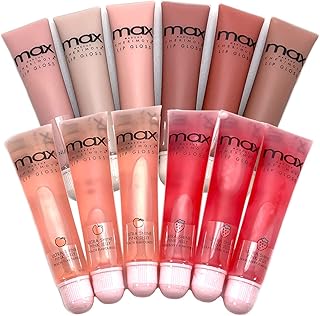 Cherimoya MAX Makeup Lip Polish bulk-12PCS SET (NUDE PEACH/STRAW)