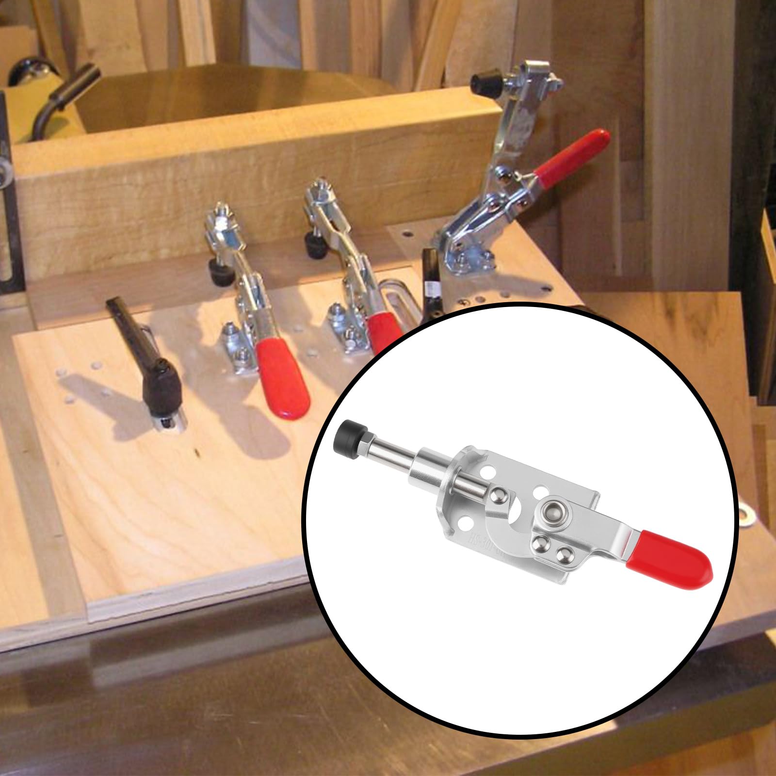 Create idea 2 x Push-Pull-Klemme mit Schnellspanner, horizontale Klemme GH301CR für Holzbearbeitung, Möbelprüfvorrichtung