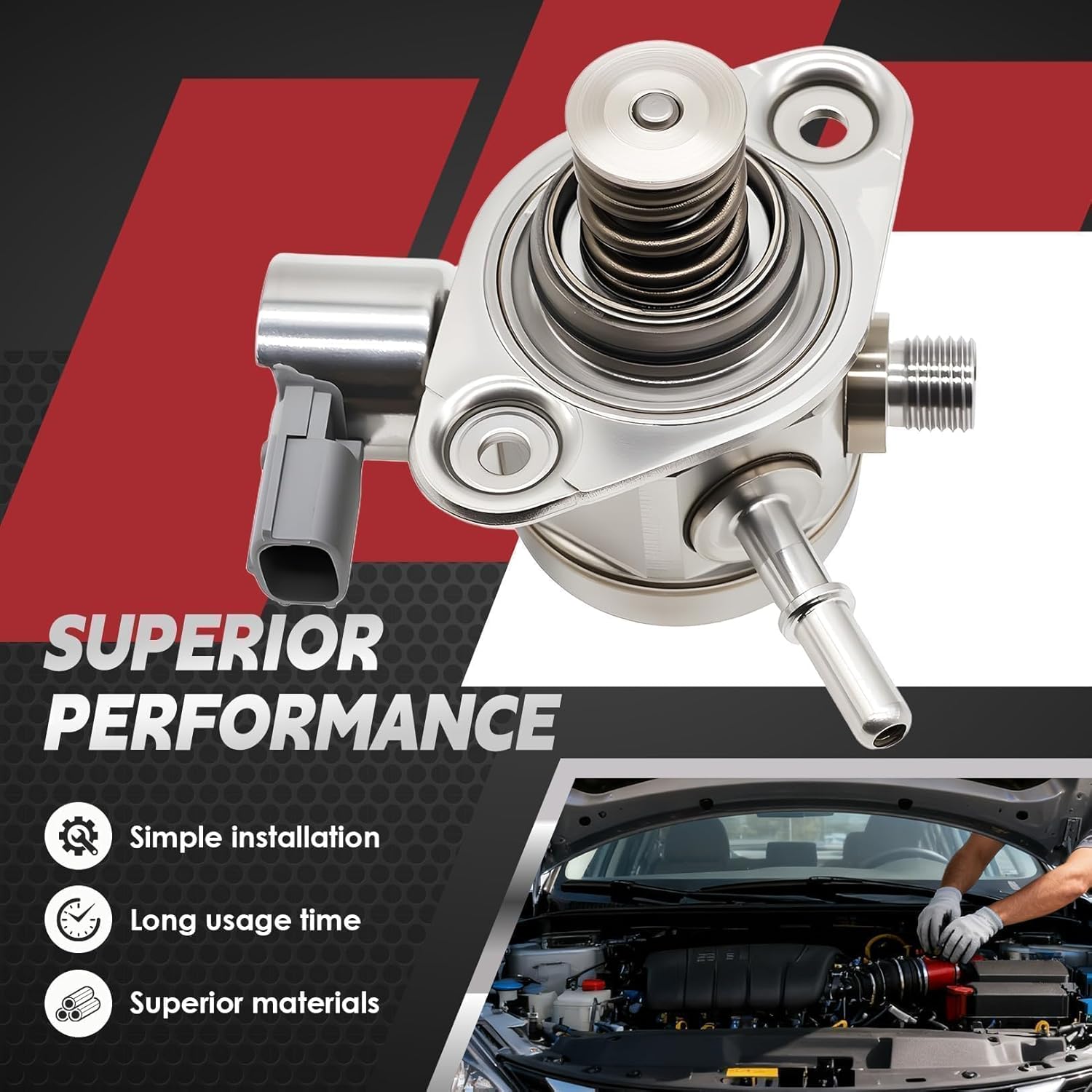 166301KC0A High Pressure Fuel Pump Compatible with Rogue 2017-2019 Rogue Sport 2017-2022 Sentra 2017-2019 Juke 2011-2017 L4 1.6L 2.0L Replace HM10021 GDP501 16630BV80A 16630HY00A (New)