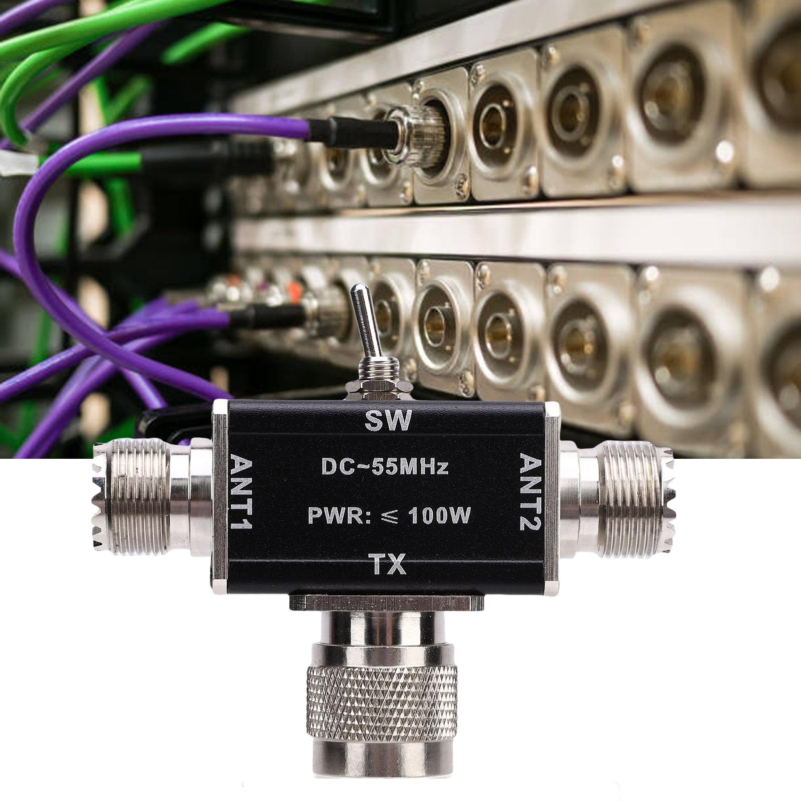 Ausla Commutatore per Antenna Coassiale, Commutatore Coassiale CB HAM a 2 Vie 100 W con Protezione di Interruzione e Messa a Terra per YouKits