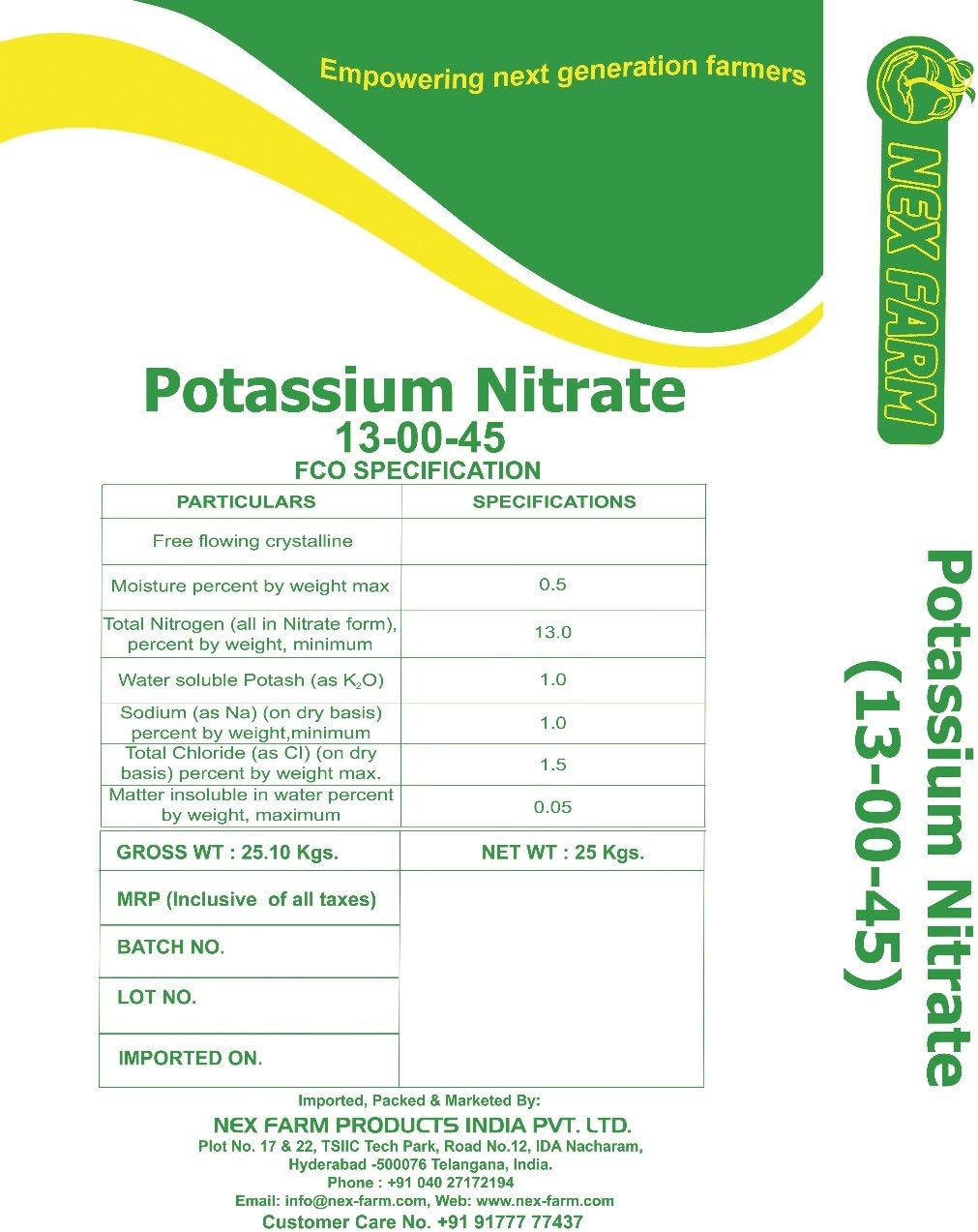 NEXFARM's Potassium Nitrate NOP 13-00-45 1 Kg