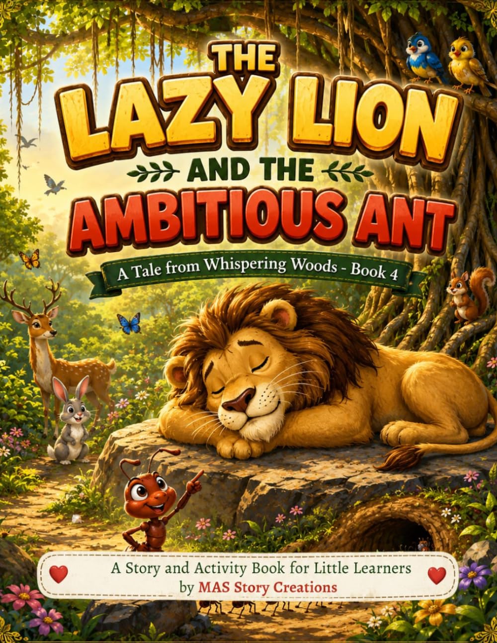 The Lazy Lion and the Ambitious Ant: A Tale from Whispering Woods-Book 4