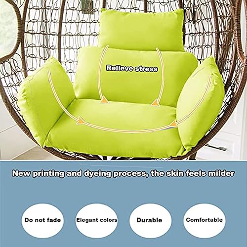 Miniatura 4 de HUHJYUGE Cojín para silla de columpio, cojín suave para silla colgante de patio con reposacabezas, lavable para colgar huevos colgantes, cojín de