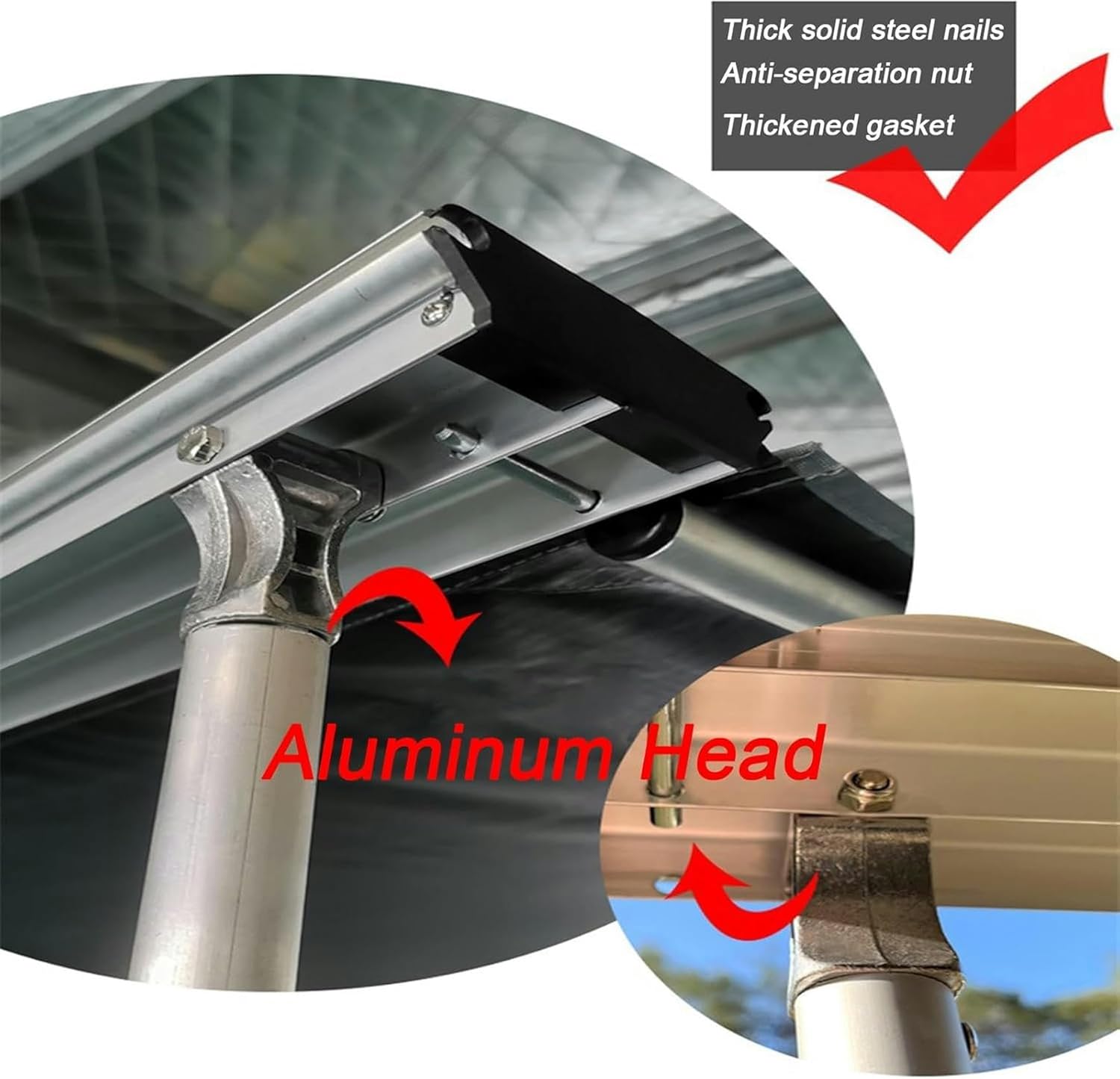 AMNOOL Car Tent, UV50+Removable Awning, Anterie -Resistant Car Awning for Camping and by Land (Hardware Included) (Size: 250 X 250cm (98in X 98in))