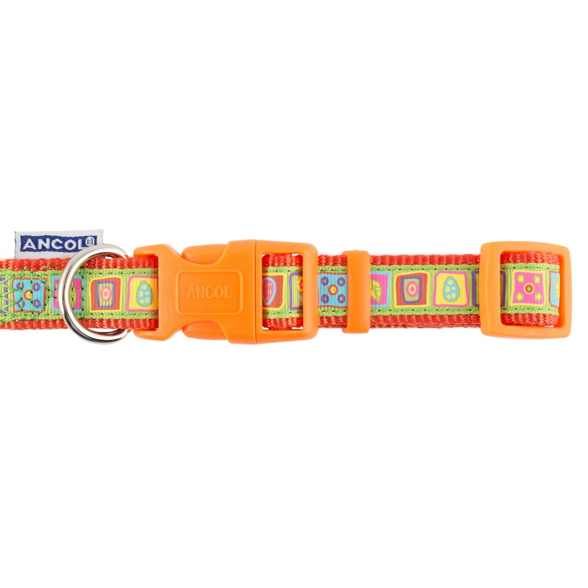 Ancol Indulgence Orange Squares Adjustable Collar, 45 - 70 cm Length