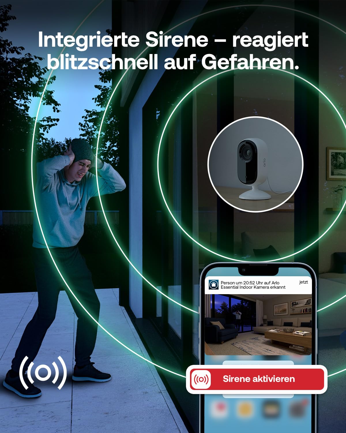 Arlo Indoor 3 HD Überwachungskamera Innen, 2er Set, HD Video, 2-Wege-Audio, Bewegungsmelder, Kabelgebunden, Babyphone, Haustierkamera, Hausüberwachung, mit Secure Plan Testzeitraum, Weiß