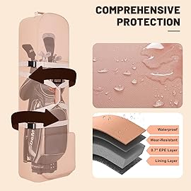 DAREKUKU Golf Travel Bag with Adjustable Support Rod, 900D Heavy Duty Oxford Fabric Wear Resistant, External & Internal Stabilizing Straps, Upgraded Rubber Wheels Perfect for Airlines,(Black)