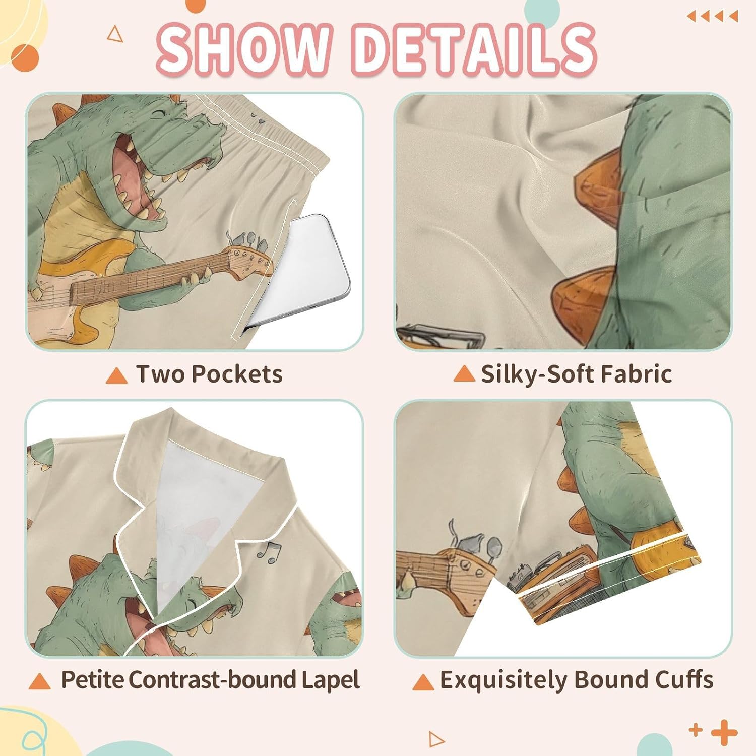 Silk Pajamas Sets Soft Satin 2 Piece Pjs Set Short Sleeve Sleepwear Nightwear