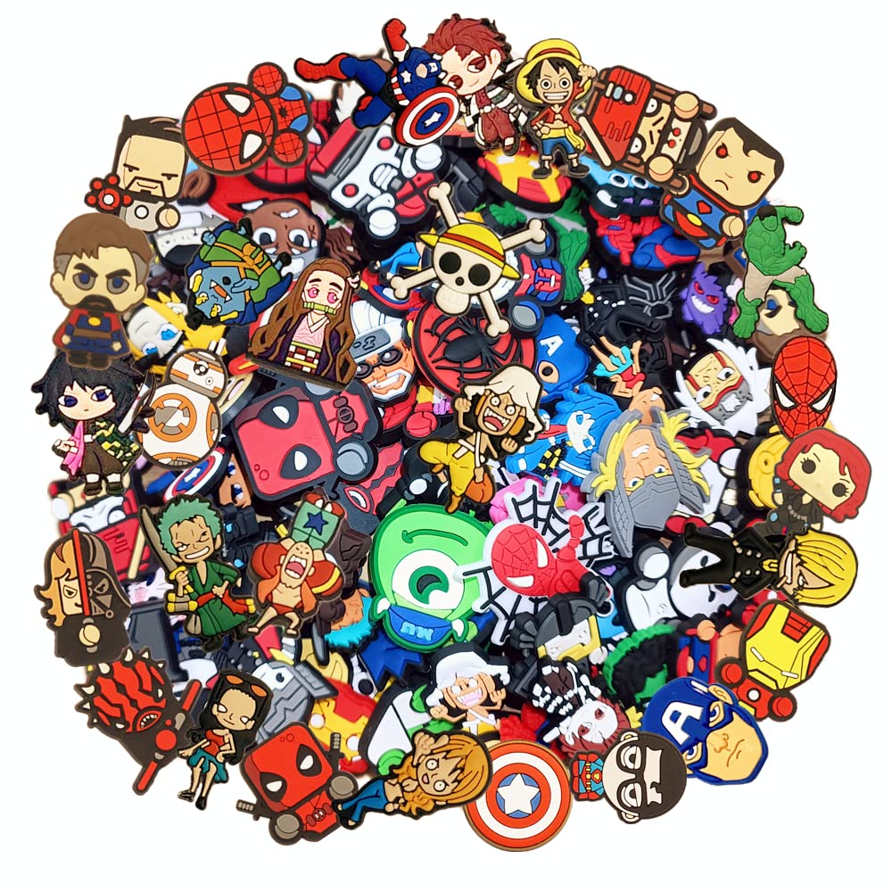 N\\A70/80/90/100 PCS Anime Shoe Charms for Clog Shoe and Bracelets Wristbands Party Gifts, Accessories for Halloween, Easter, Christmas, Birthdays, for Kids & unisex-adult