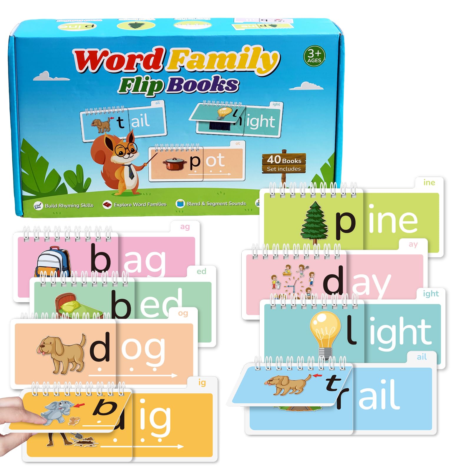 Amazon.com: Word Family Build Book, 40 Read and Rhyme Flip