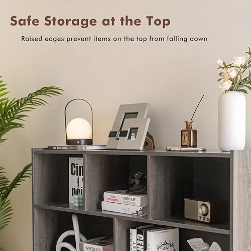 Miniatura 3 de Salches Organizador de estantes de almacenamiento de 8 cubos, estantería abierta de madera de 3 niveles, mesa de gabinete, estantes de