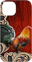 Vista 4 de Flowers Leaf Floral Rooster Wood PC Funda para iPhone 17
