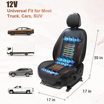 3 in 1 Cooling Car Seat Covers,Cooling Seat Covers for Car,Fast Cool,Suitable for CAR, SUV and Other Models &Massage (Black1)