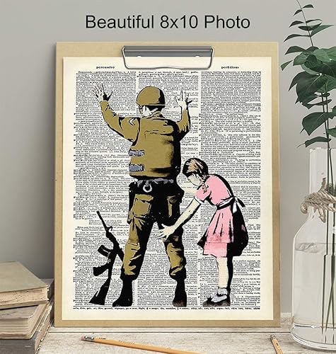 Miniatura 3 de Banksy Soldier Graffiti Dictionary - Cuadro decorativo de pared de 8 x 10 pulgadas, póster de decoración de arte moderno para el hogar, apartamento,