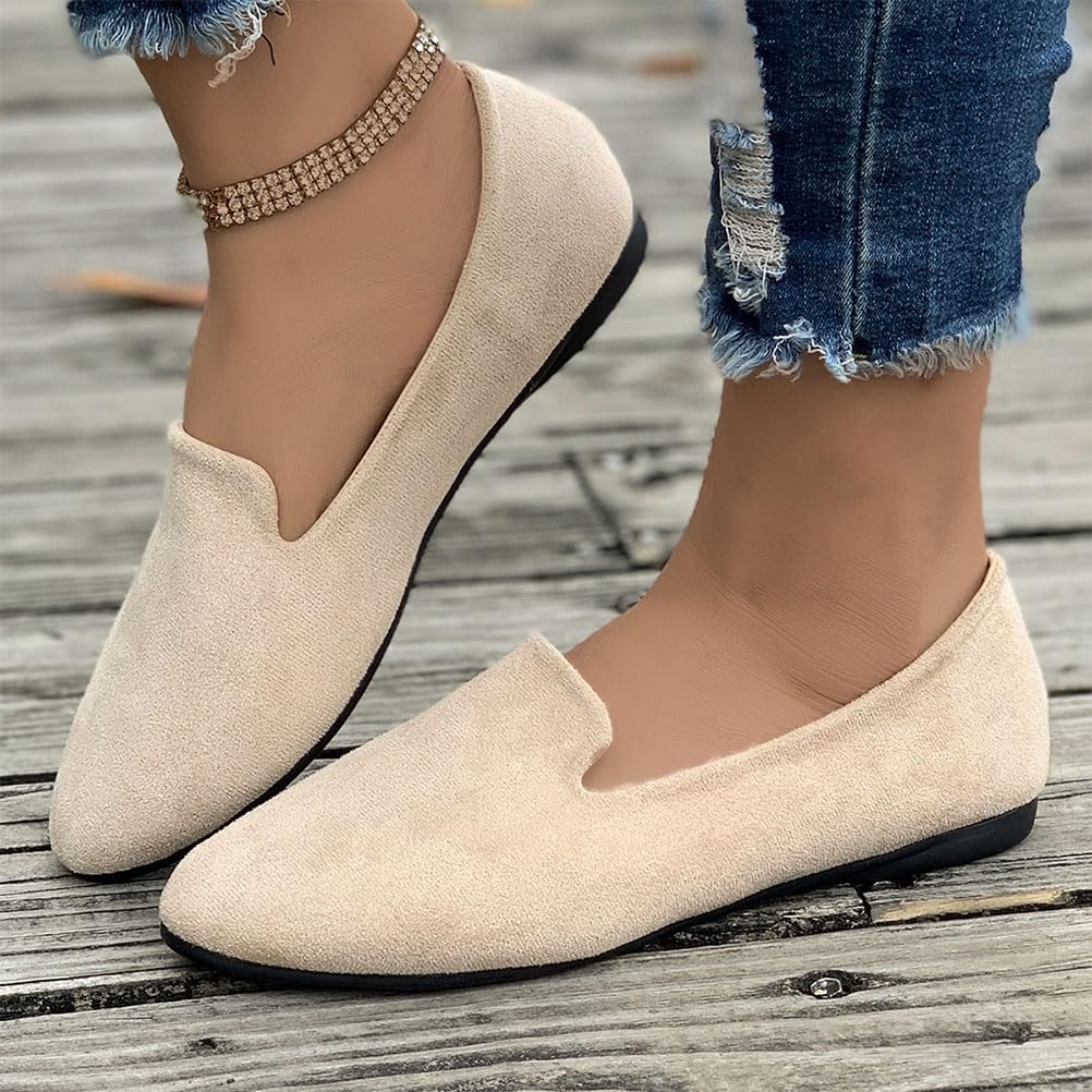 Onsoyours Femmes Suede Mocassins Chaussures Plates Été Loafers Confortables à Enfiler Pantoufle Mocassins Chaussures à Bout Pointu Mocassins de Couleur Bonbon