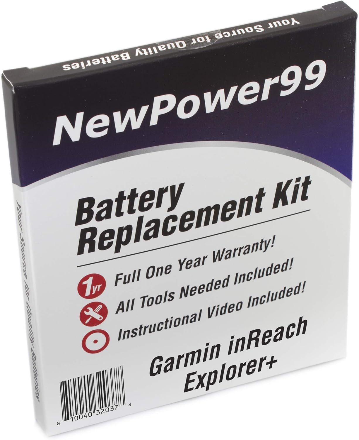 NP99sp Battery Kit for Garmin InReach Explorer+ with Tools, How-to Video, Battery from NewPower99