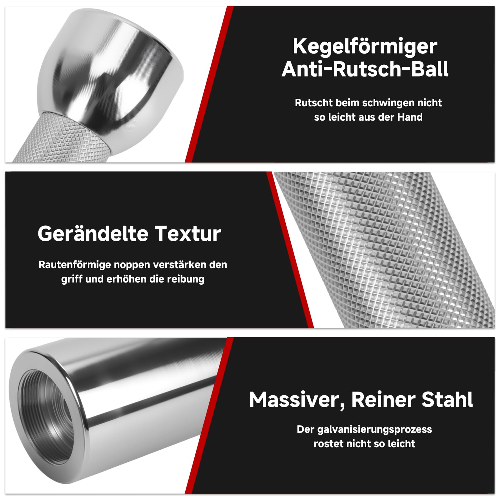 bimiti Verstellbarer Macebell, 6-in-1 Macebell 3/4/5/6/7/8kg für Ganzkörpertraining, Krafttraining, Muskeltraining, Schultertraining, Grip-Training und Stretching Verwendet