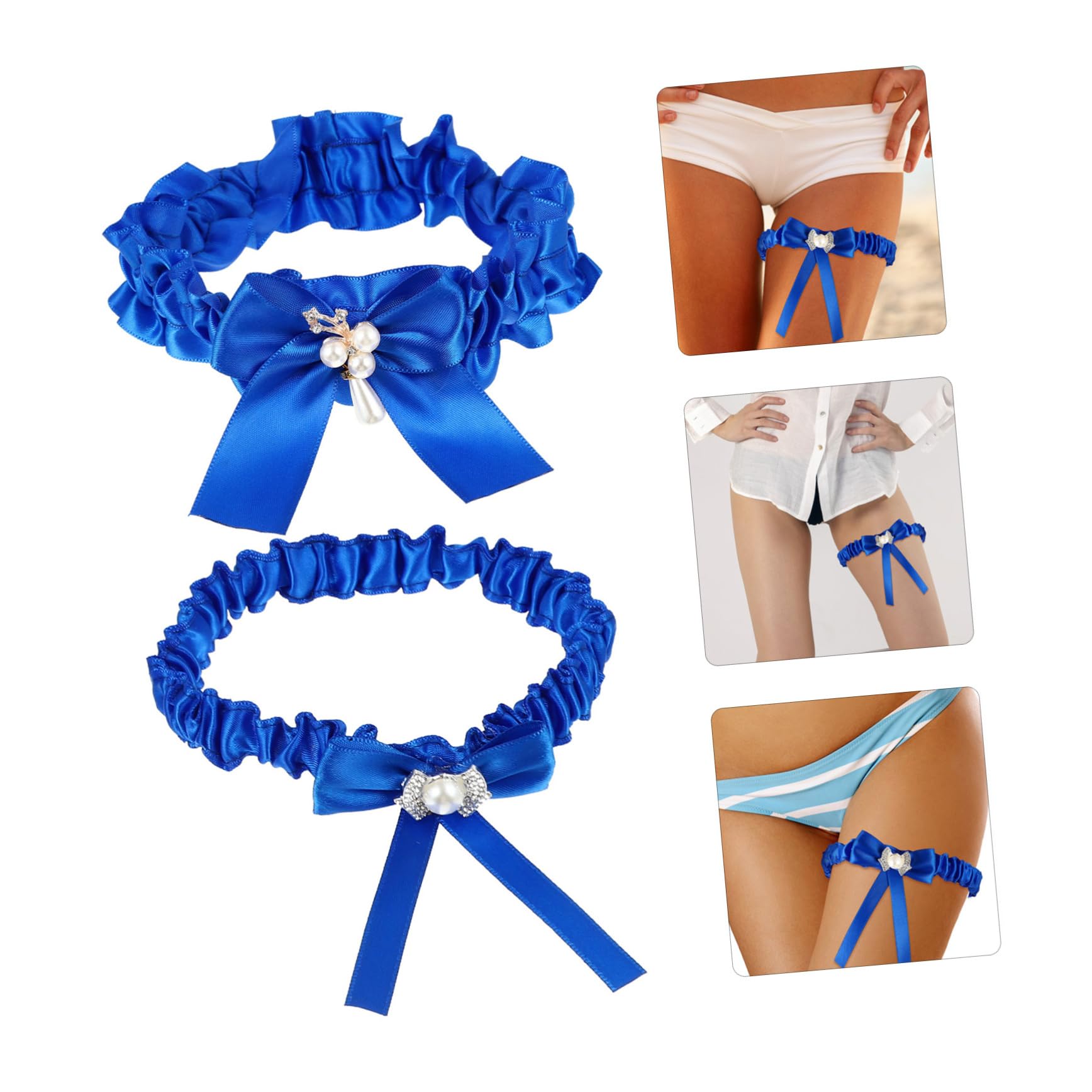 Abaodam 3 Sets Braut-beinstrumpfbänder Damen-strumpfbänder Hochzeitsbänder Schleifen-strumpfbänder-Set Für Hochzeitskleid Elegante Braut-beinstrumpfbänder