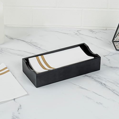 Miniatura 11 de Restaurantware Servilletero plano de 9.5 x 4.25 x 2 pulgadas, 1 servilletero rectangular de madera, para mesas de cocina o encimeras, resistente