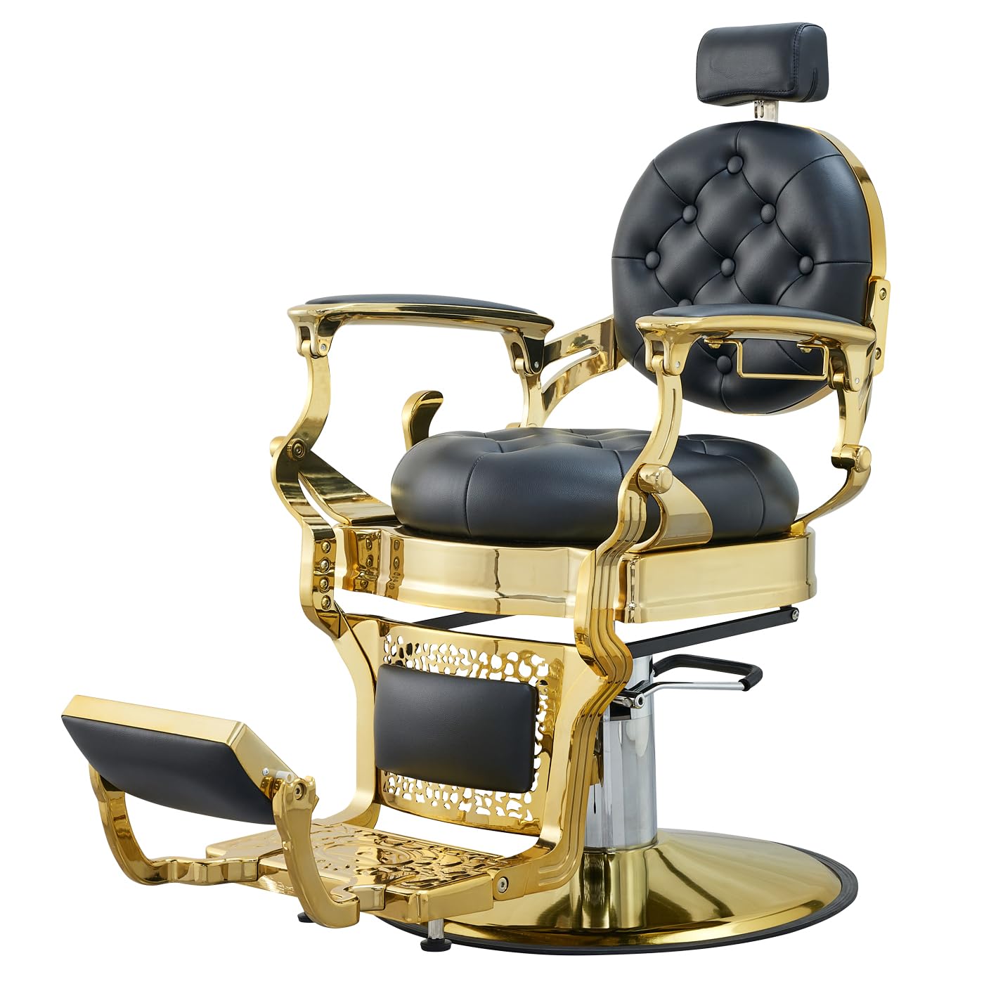 Photo 1 of ***MISSING PIECES -SELLING AS PARTS ONLY*** Barber Chair Hair Salon Chair, Heavy Duty 700 LBS, for Hair Stylist Barber Beauty Tattoo Massage(Golden Black)