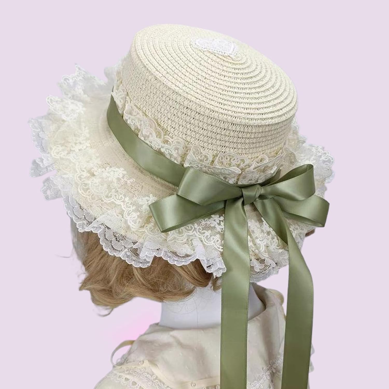 Garden Styles Hat Sun Protective Straw for Photography and Daily Wear French Theme Teaparty Bonnet for Female Ribbon Bowknot