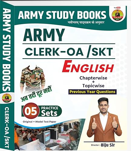 Army Study Clerk Books 2024 | Army Clerk / SKT Book | English Topic Wise theory &amp; Practice Books(BILINGUAL)