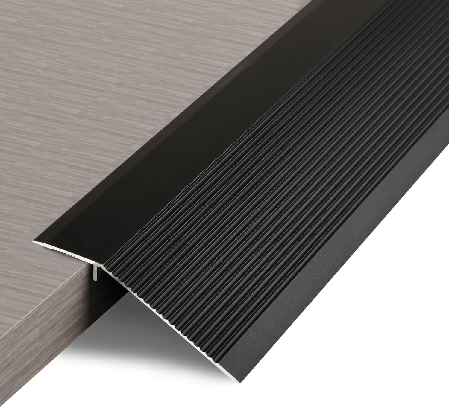 1M Aluminum Floor Transition Strip Door Bar,Floor Bar for Doorways Threshold Ramp Tile Laminate Planks,Suitable for Height Difference 2cm(Black,7cm) โ image 1