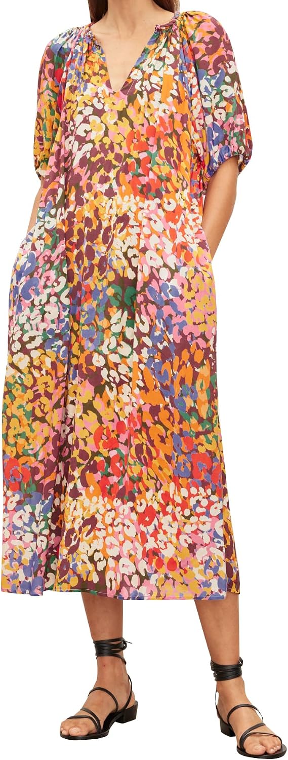Velvet by Graham & Spencer Women's Carol Printed Novelty Embroidery Dress