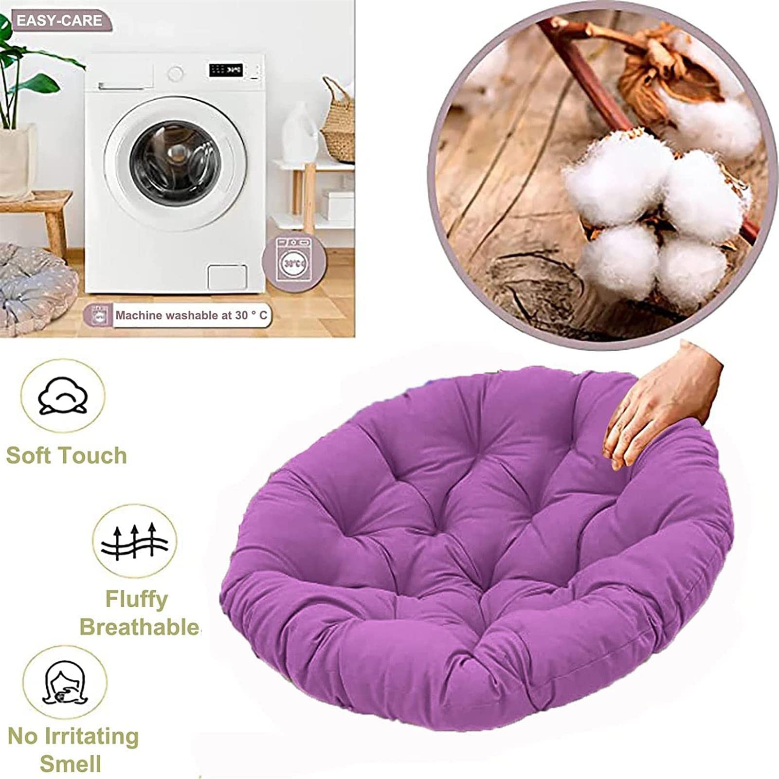 Cuscino impermeabile per sedia da esterno, extra large, comodo, per giardino, balcone e soggiorno, cuscino per dondolo e cuscino da pavimento
