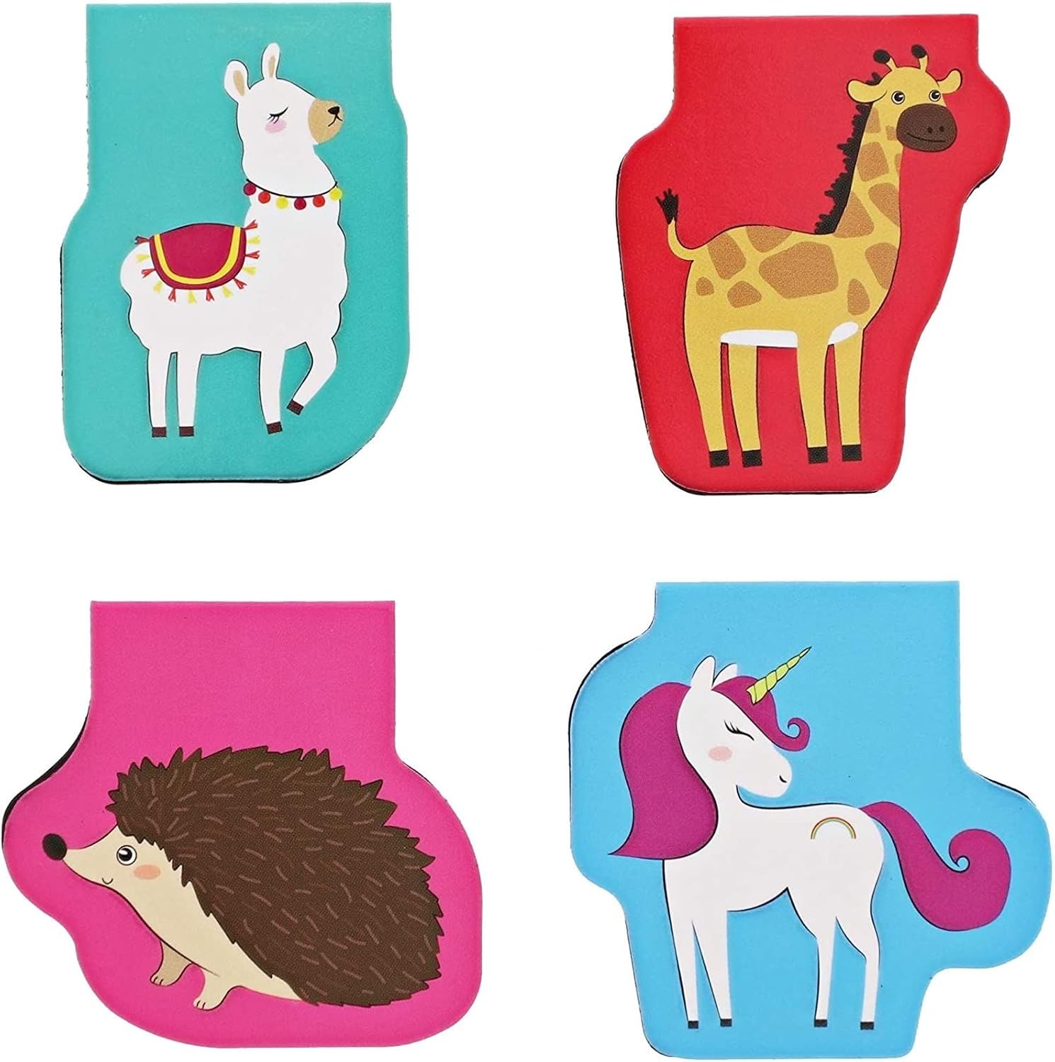 50-Pack Mini Assorted Colorful Animal Magnetic Bookmarks, Bulk Magnet Set, Page Clip Markers for Kids, Reading, Bookclub, School Book Fairs (10 Designs, 1.7x1.7 in)