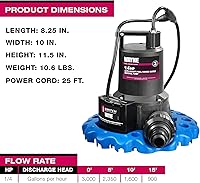 Vista 3 de WAYNE WAPC250 bomba automática de 1/4 HP de encendido/apagado para quitar el agua de la alberca