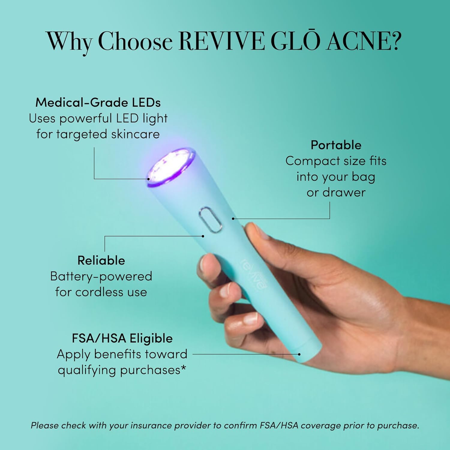 Revive Glo Acne Wand, Multi-Spectrum Face Wand, Red & Blue Light for Acne, Medspa-Quality Face Tools for Skincare, Portable Light Therapy Products for Targeted Skin Support - Image 4