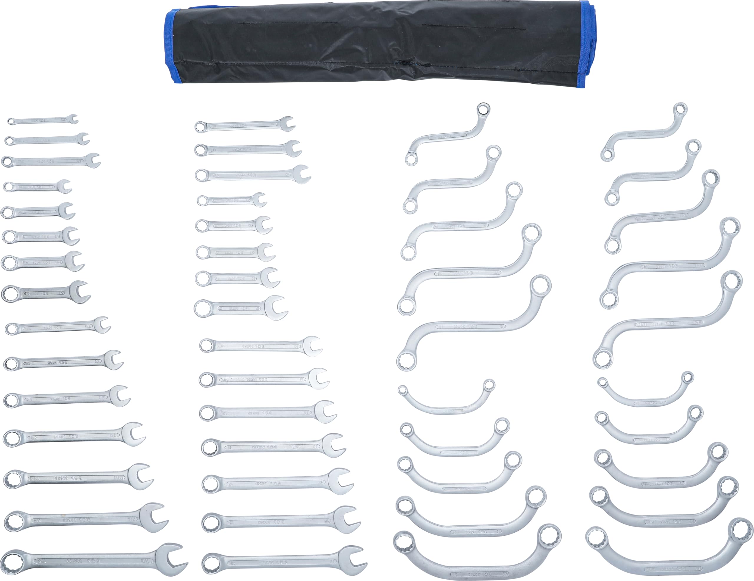 BGS 32500 | Assortimento chiavi a forchetta/anello | metriche e pollici | 50 pz.