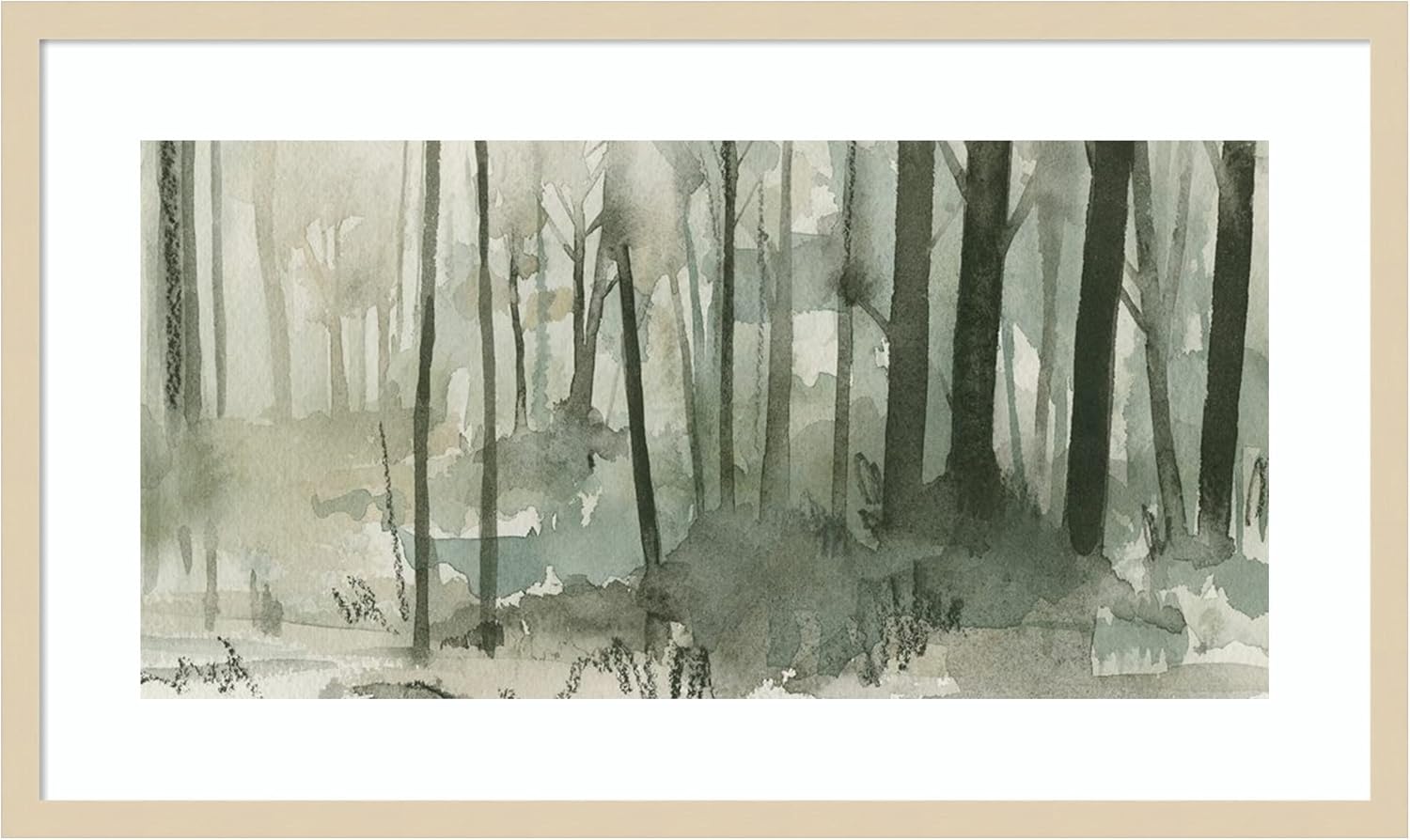 Amanti Art Framed Wall Art Print 15x25 Into the Woods II by Emma Caroline, Landscapes Wall Art, Mid Century Modern Decor, Medium Poster Painting Artwork for Living Room, Bedroom, Bathroom, Kitchen,